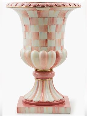 MacKenzie-Childs Rosy Check Pink Urn Vase